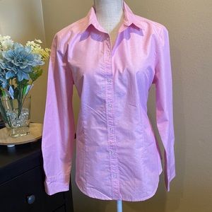Riders Lee Pink Dot Button Down Top